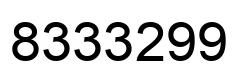 Number 8333299 black image