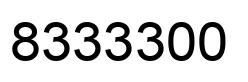 Number 8333300 black image