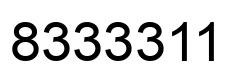 Number 8333311 black image