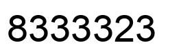 Number 8333323 black image