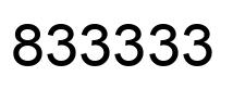 Número 833333 imagen negro