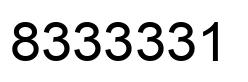 Number 8333331 black image