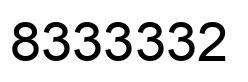 Number 8333332 black image