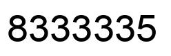 Number 8333335 black image