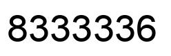 Number 8333336 black image