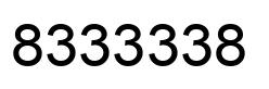 Number 8333338 black image