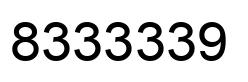 Number 8333339 black image