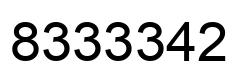 Number 8333342 black image