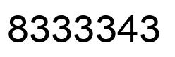Number 8333343 black image