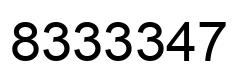 Number 8333347 black image