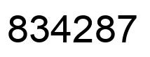 Number 834287 black image