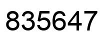 Number 835647 black image