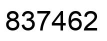 Number 837462 black image