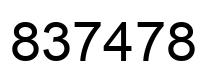 Number 837478 black image