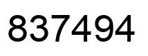 Number 837494 black image