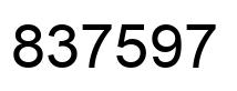 Number 837597 black image