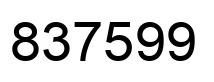 Number 837599 black image