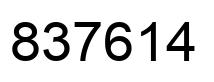 Number 837614 black image