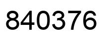 Number 840376 black image