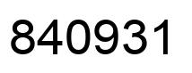 Number 840931 black image