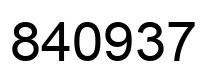 Number 840937 black image