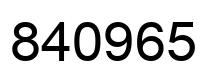 Number 840965 black image