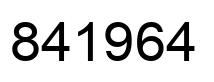 Number 841964 black image