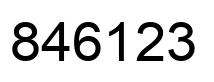 Number 846123 black image