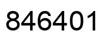 Number 846401 black image