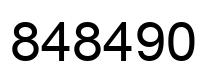 Number 848490 black image