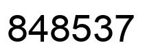 Number 848537 black image