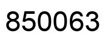 Number 850063 black image