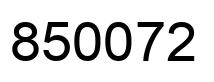Number 850072 black image