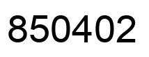 Number 850402 black image
