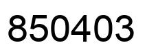 Number 850403 black image