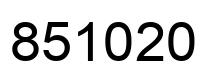 Number 851020 black image
