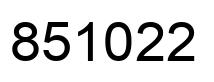 Number 851022 black image