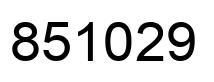 Number 851029 black image