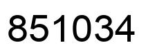 Number 851034 black image