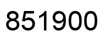 Number 851900 black image
