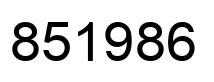 Number 851986 black image