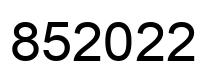 Number 852022 black image
