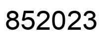 Number 852023 black image