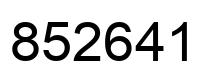 Number 852641 black image
