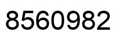 Number 8560982 black image