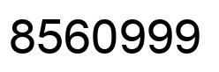 Number 8560999 black image