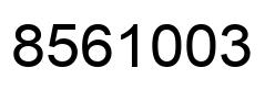 Number 8561003 black image