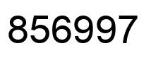 Number 856997 black image