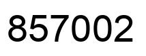 Number 857002 black image