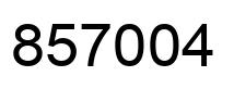 Number 857004 black image